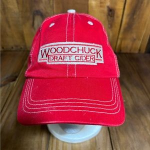 WoodChuck Draft Cider Hat- Red with White Stitching